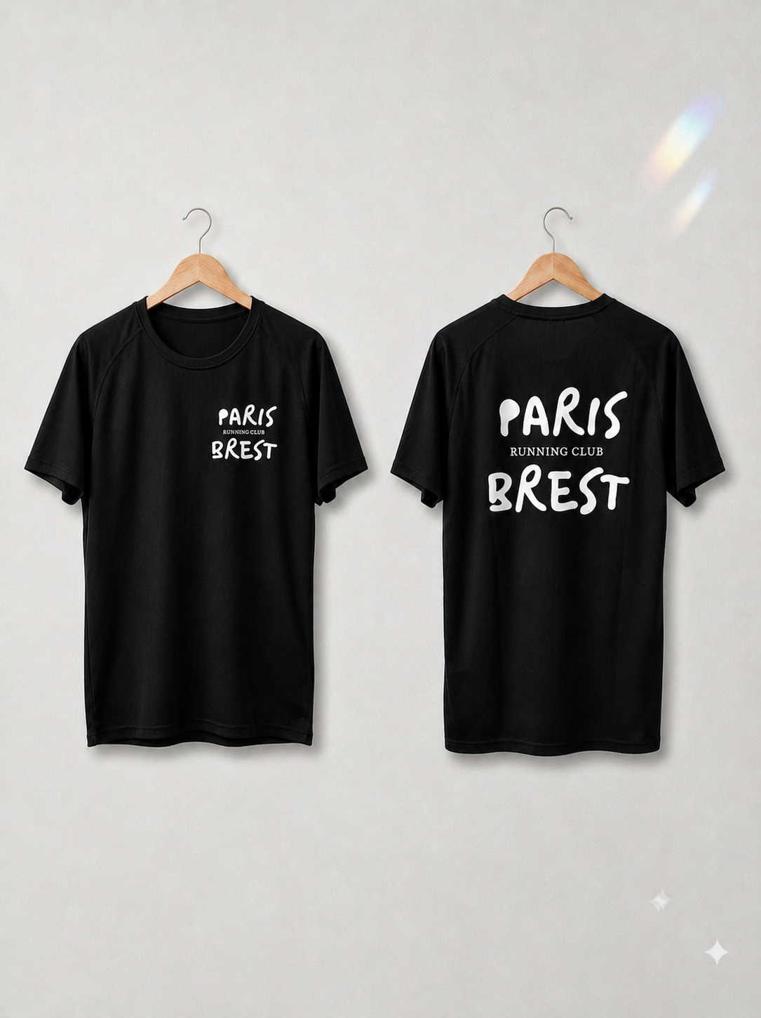 T-shirt PBRC noir, face avant et arrière